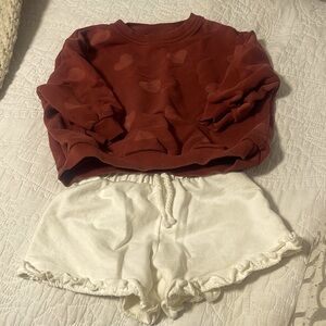 Zara sweater and shorts